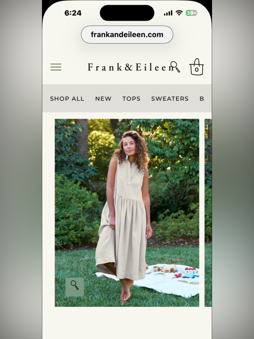 Frank & Eileen Sleeveless Linen Maxi Dress in Beige